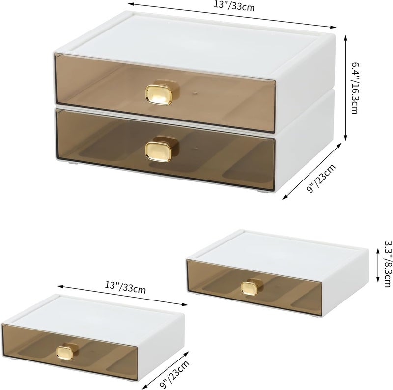 OSteed Spacious Desktop Storage Box, 1 Large Storage Drawer, Stackable Office Desk Drawer Organizer and Accessories, Printer Paper Organizer, White Plastic Drawers for Workspace & Home - Image 3